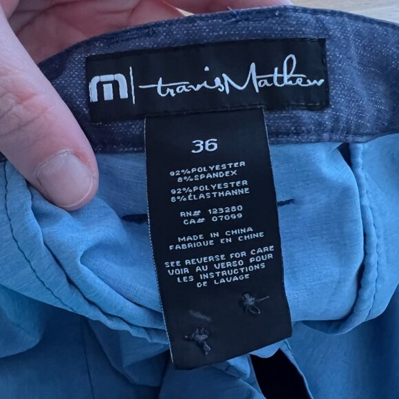 Travis Mathew Proceed With Caution Hybrid Golf Chino Shorts Blue Men's Size 36 - Picture 8 of 8
